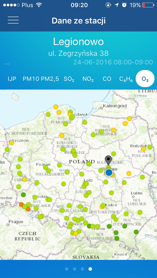 Aplikacja mobilna „Jakość powietrza w Polsce”