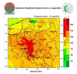 Prognozy zanieczyszczenia powietrza ozonem 